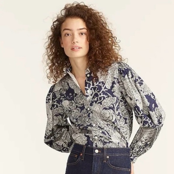 J. Crew Collection Ratti seashell long sleeve blouse - Picture 2 of 8